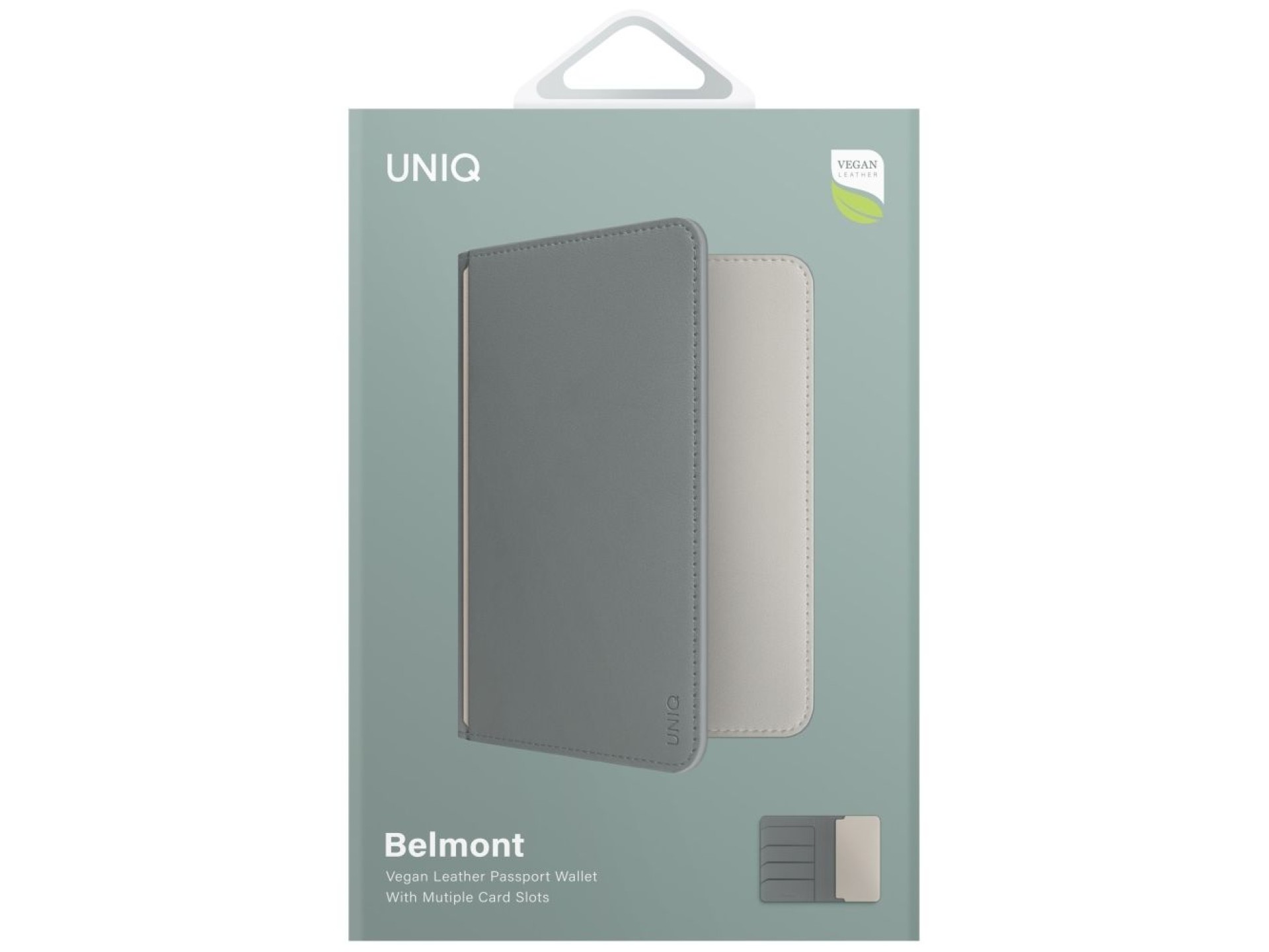 Uniq Belmont RFID Blocking Passport Case - Green/Ivory