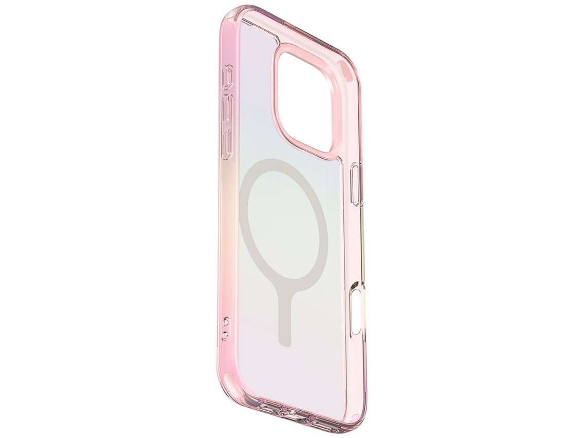 Funda de carga Uniq Iridescia Magclick para iPhone 16 Pro Max - Rosa