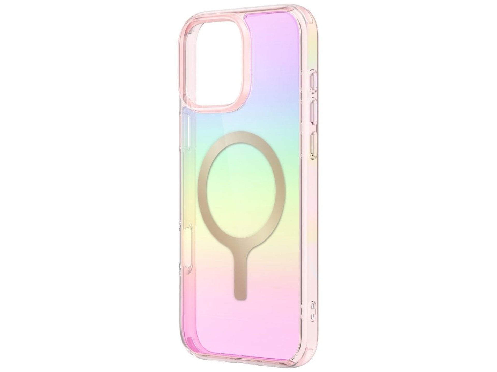 Funda de carga Uniq Iridescia Magclick para iPhone 16 Pro Max - Rosa