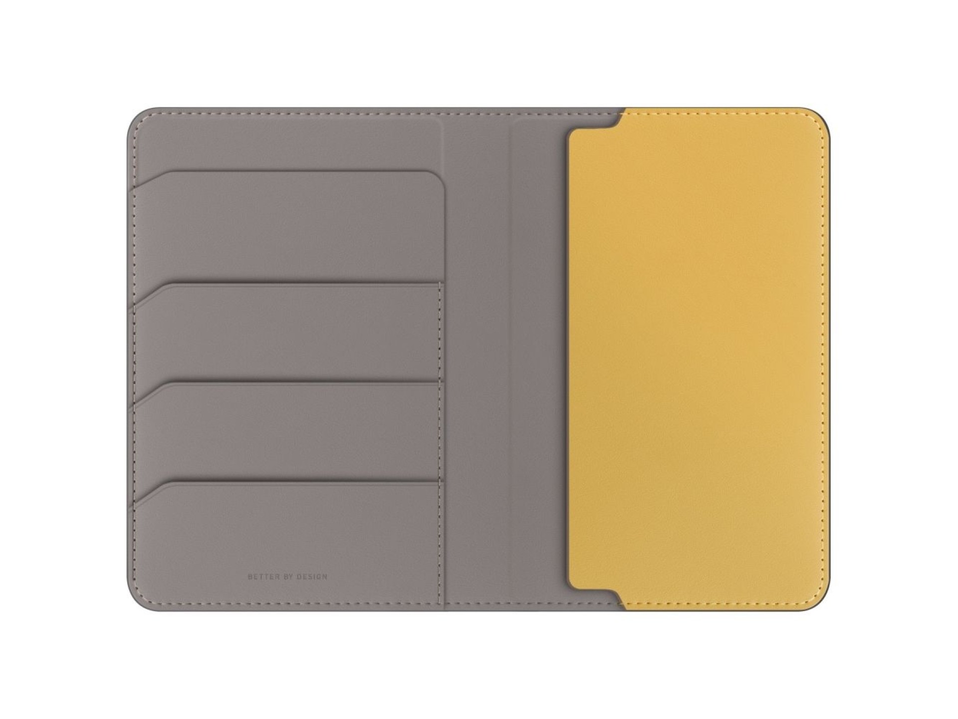 Capa para passaporte Uniq Belmont com bloqueio RFID - Cinza/Amarelo
