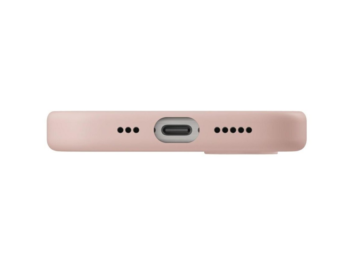 Capa de carregamento Uniq Lino Magclick para iPhone 16e - Rosa