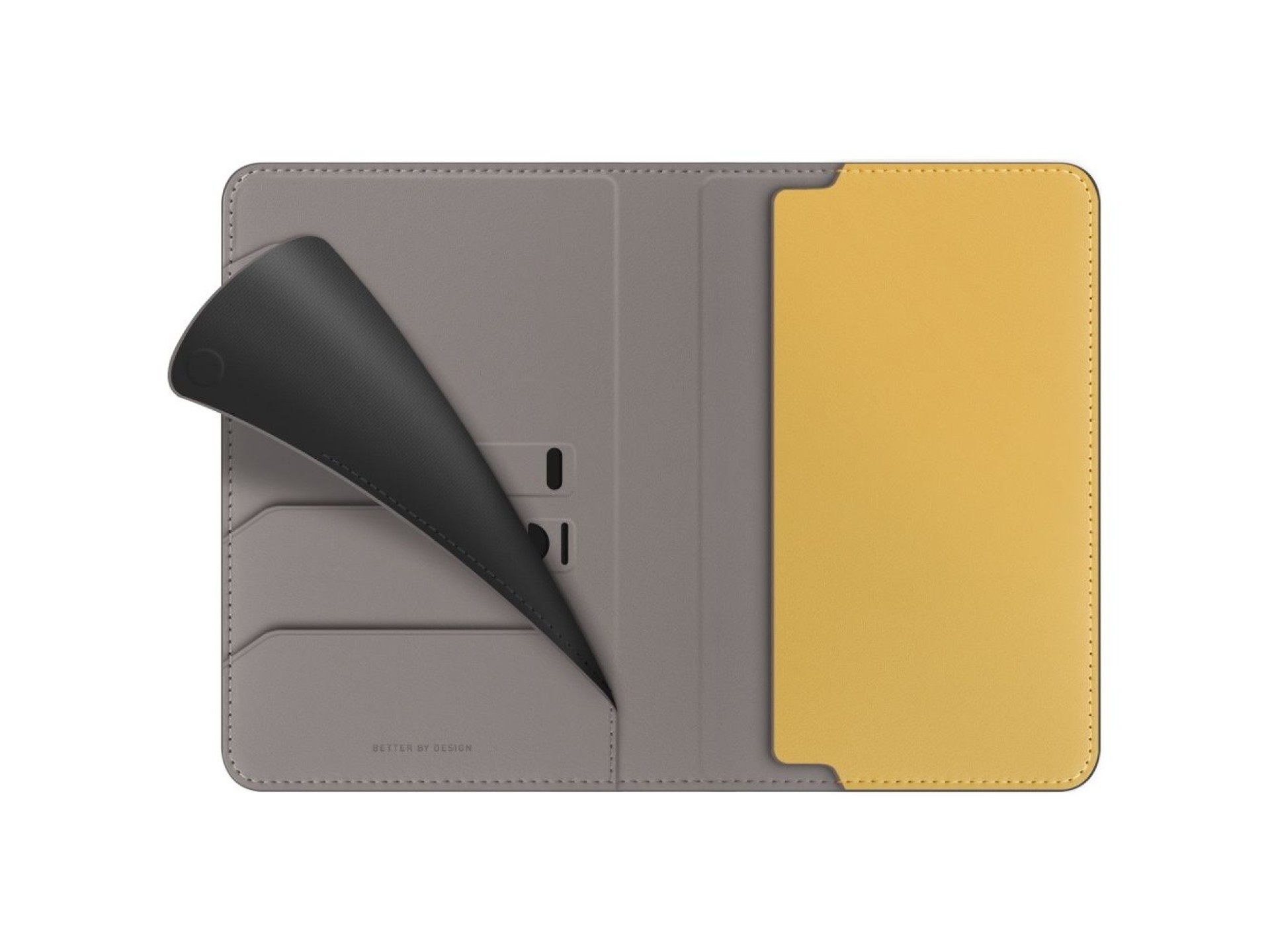 Capa para passaporte Uniq Belmont com bloqueio RFID - Cinza/Amarelo