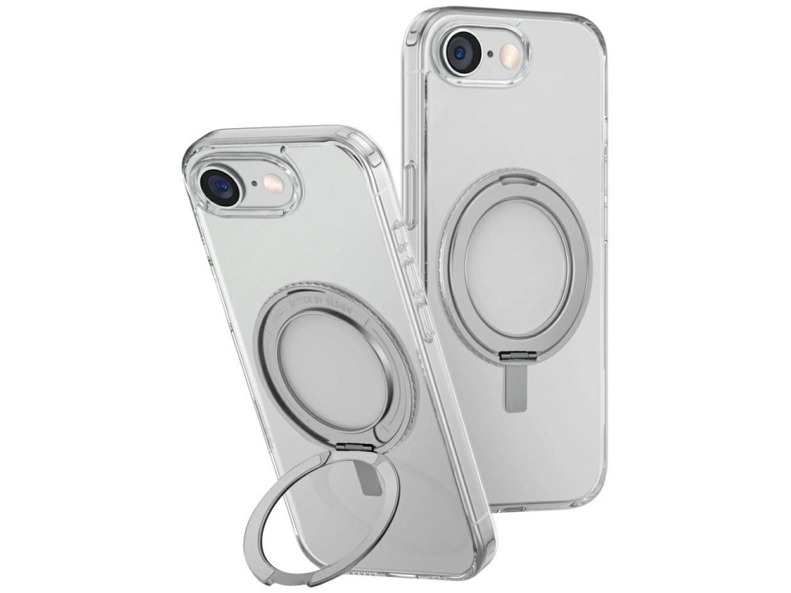 Uniq Swivix 360 Rotating Kickstand Case for iPhone 16e - Transparent