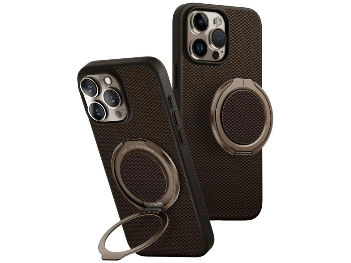 Capa Uniq Keva Air Magclick Charging GripFit para iPhone 16 Pro Max - Marrom
