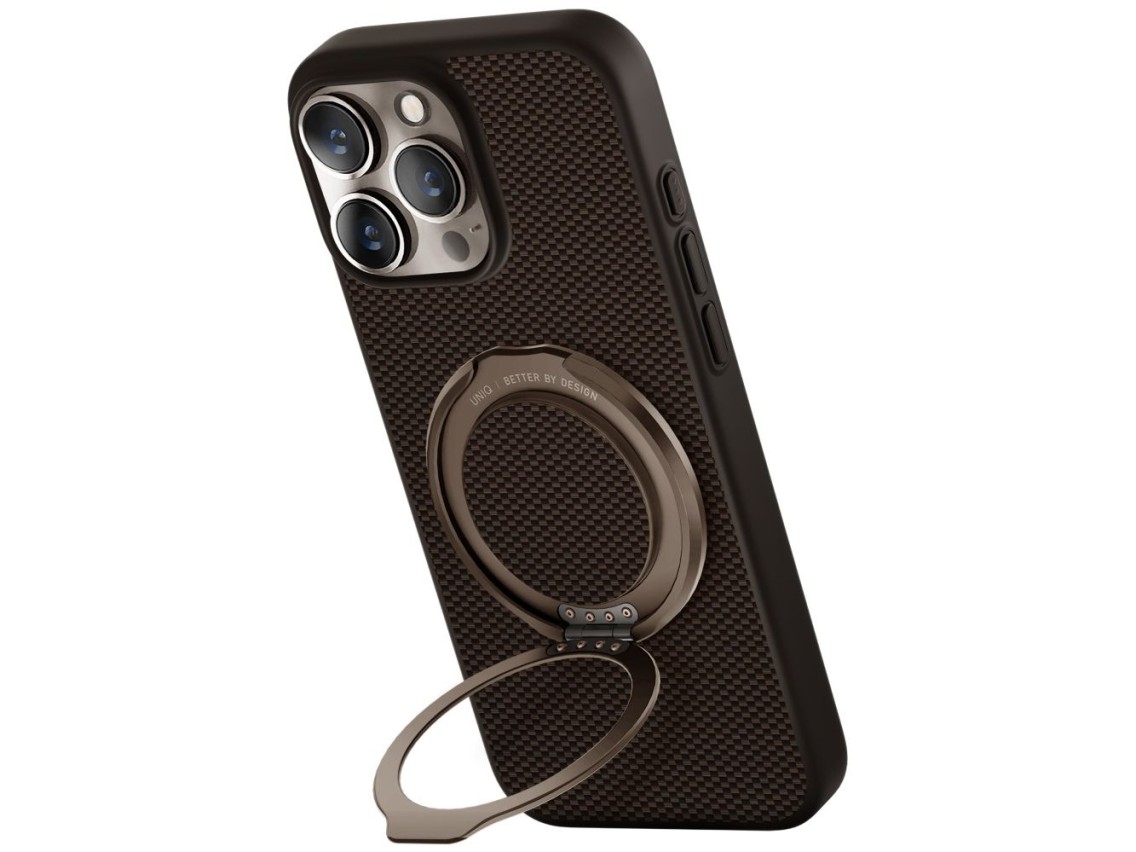 Capa Uniq Keva Air Magclick Charging GripFit para iPhone 16 Pro Max - Marrom