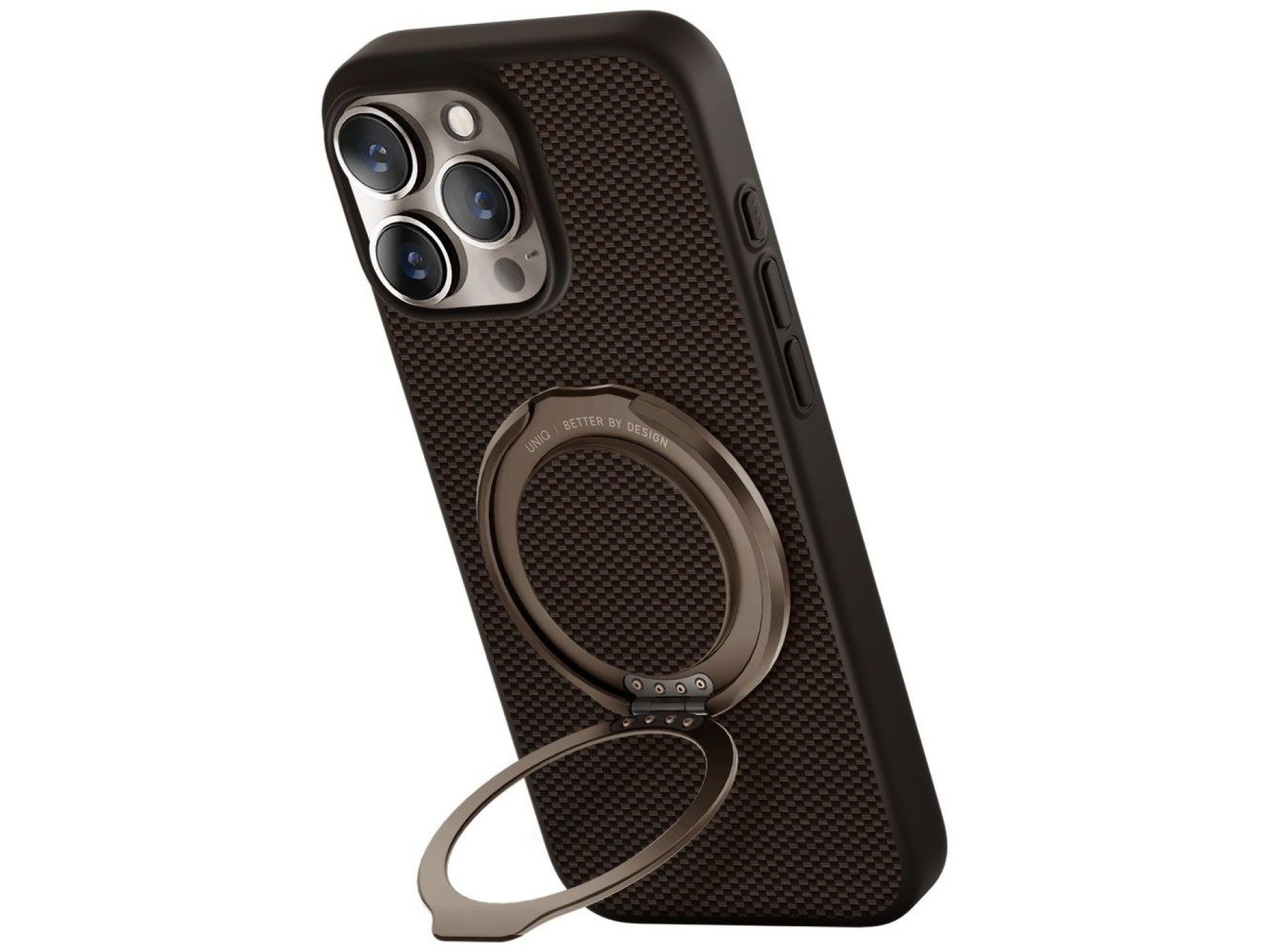 Capa Uniq Keva Air Magclick Charging GripFit para iPhone 16 Pro Max - Marrom