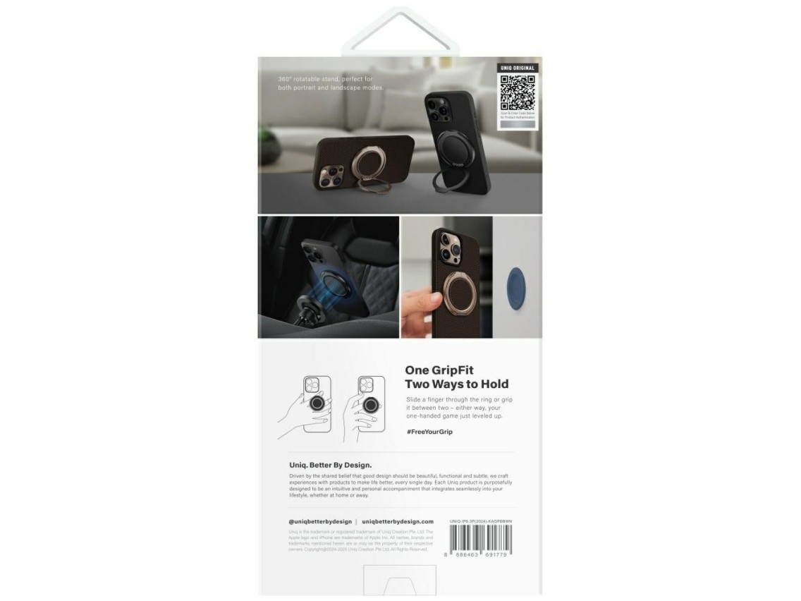 Capa Uniq Keva Air Magclick Charging GripFit para iPhone 16 Pro - Marrom