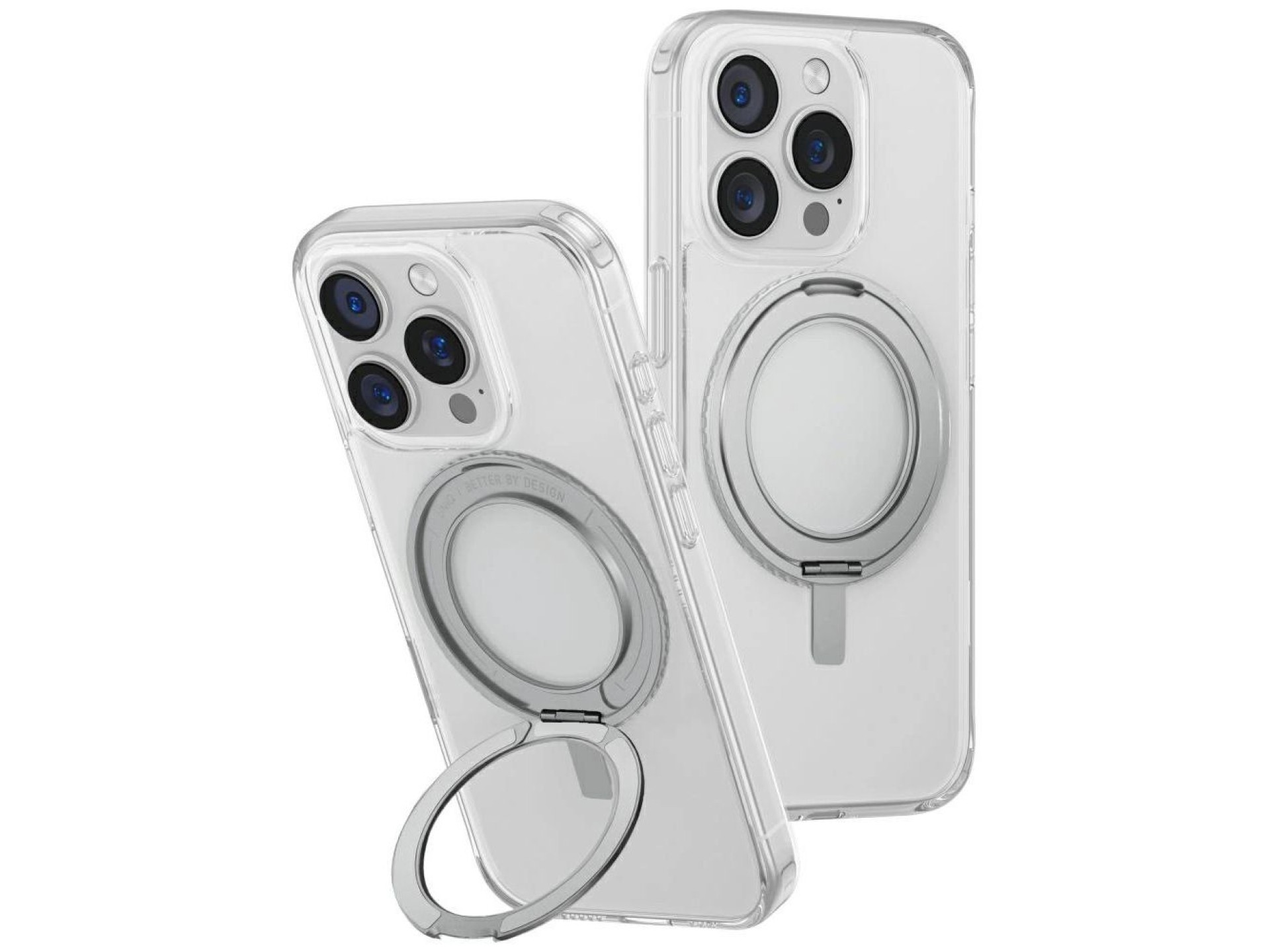 Funda Uniq Swivix 360 con soporte giratorio para iPhone 16 Pro - Transparente