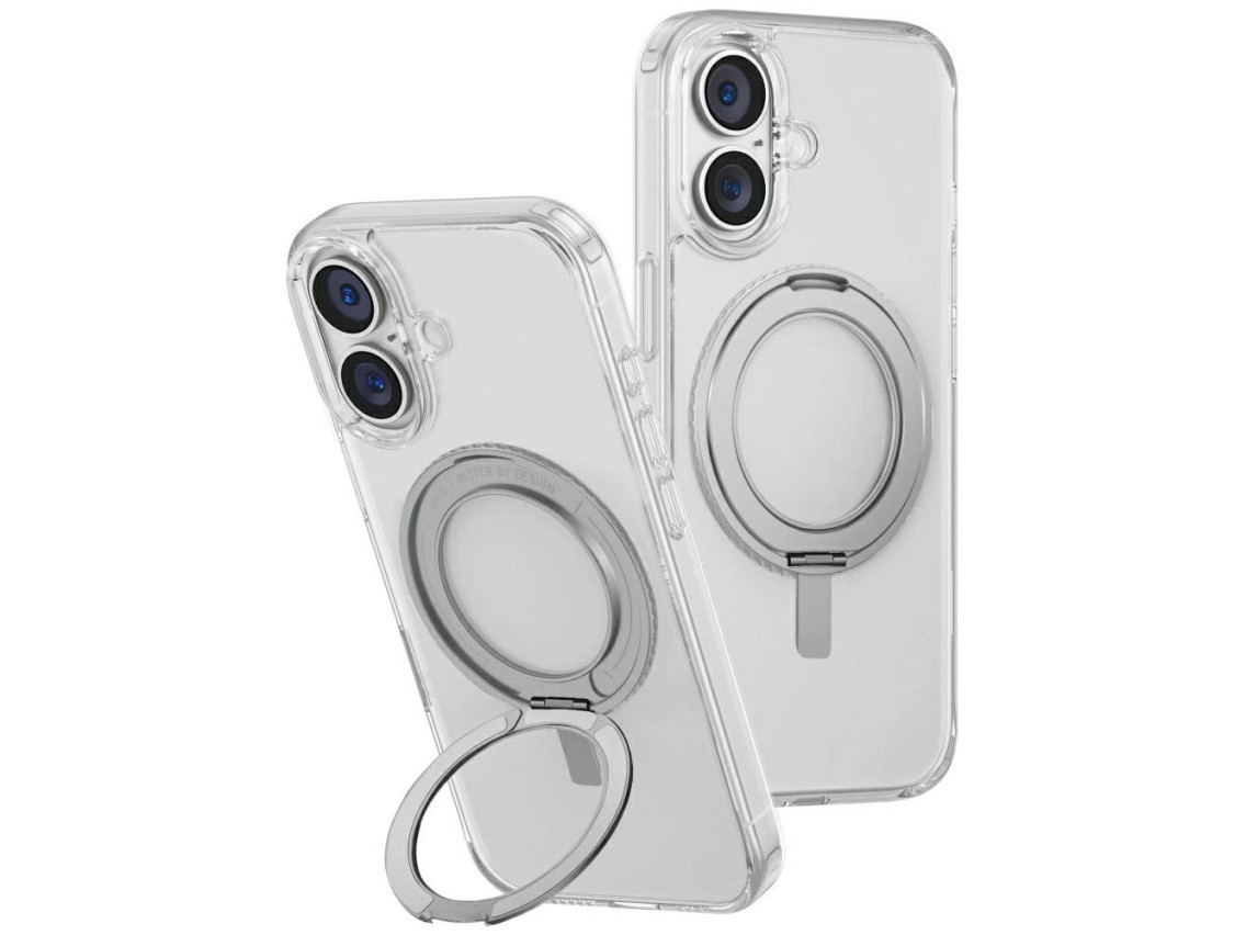 Uniq Swivix 360 Rotating Kickstand Case for iPhone 16 Plus - Transparent