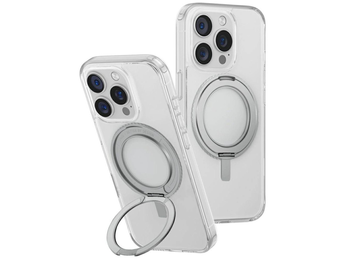 Capa Uniq Swivix com suporte giratório 360° para iPhone 16 Pro - Transparente