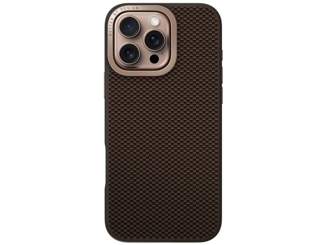 Capa Uniq Keva Max Magclick com suporte para carregamento e câmera para iPhone 16 Pro - Marrom