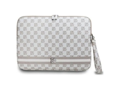 DKNY Sleeve Checkered Pattern Printed Stripes 16" Laptop Case - Beige DKNY Sleeve Checkered Pattern Printed Stripes 16" Laptop Case - Beige