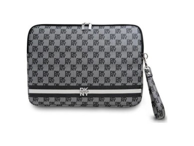 DKNY Sleeve Checkered Pattern Printed Stripes 14" Laptop Case - Black DKNY Sleeve Checkered Pattern Printed Stripes 14" Laptop Case - Black