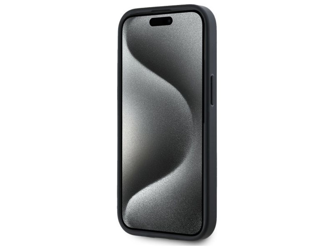 Funda DKNY MagSafe para iPhone 15 con logo metálico granulado - Beige