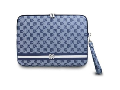 DKNY Sleeve Checkered Pattern Printed Stripes 14" Laptop Case - Blue DKNY Sleeve Checkered Pattern Printed Stripes 14" Laptop Case - Blue