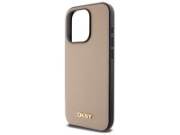 Funda DKNY MagSafe para iPhone 15 Pro con logo met�lico granulado - Beige