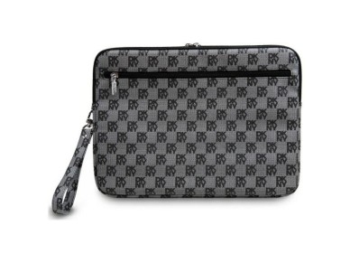 DKNY Sleeve Checkered Pattern Printed Stripes 16" Laptop Case - Black DKNY Sleeve Checkered Pattern Printed Stripes 16" Laptop Case - Black