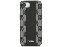 DKNY Leather Checkered Mono Pattern MagSafe iPhone 16e Case - Black DKNY Leather Checkered Mono Pattern MagSafe iPhone 16e Case - Black