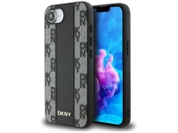DKNY Leather Checkered Mono Pattern MagSafe iPhone 16e Case - Black DKNY Leather Checkered Mono Pattern MagSafe iPhone 16e Case - Black
