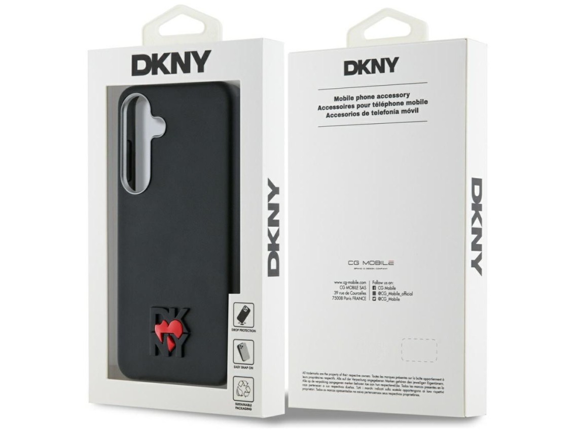 DKNY Leather Heart of NY Case for Samsung Galaxy S25 - Black