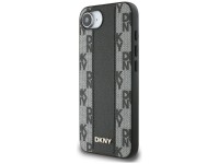 DKNY Leather Checkered Mono Pattern MagSafe iPhone 16e Case - Black DKNY Leather Checkered Mono Pattern MagSafe iPhone 16e Case - Black