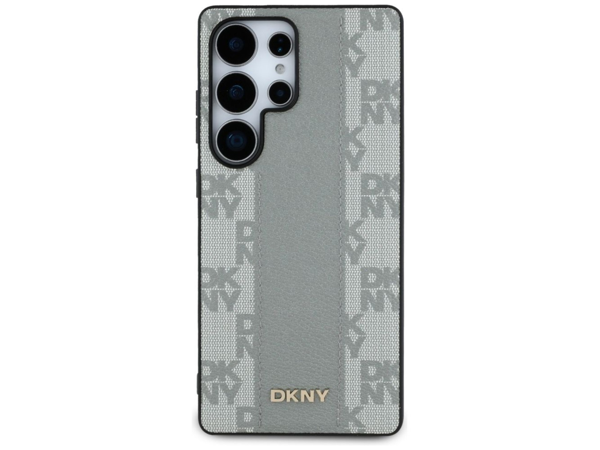 DKNY Leather Checkered Pattern MagSafe Case for Samsung Galaxy S25 Ultra - Gray