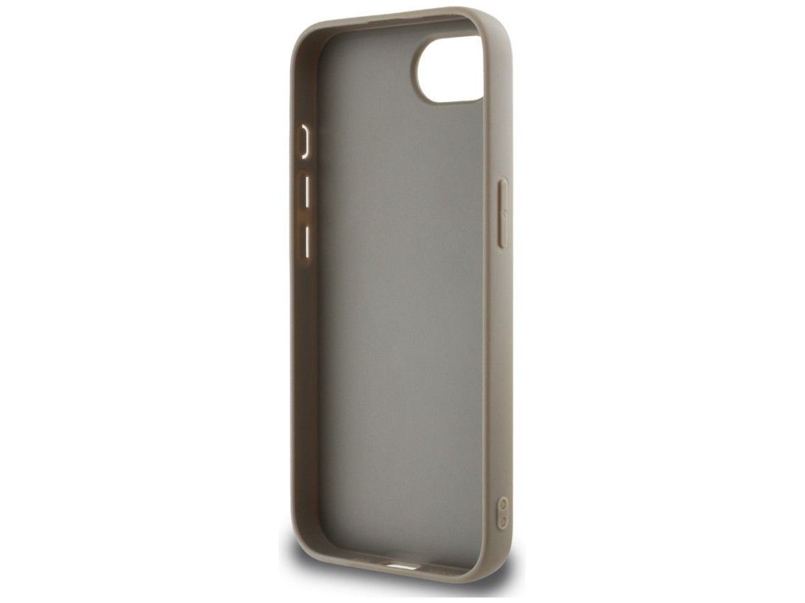 Funda para iPhone 16e de DKNY con estampado de textura repetida y rayas tonales - Beige