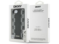 DKNY Leather Checkered Mono Pattern MagSafe iPhone 16e Case - Black DKNY Leather Checkered Mono Pattern MagSafe iPhone 16e Case - Black