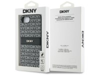 DKNY Repeat Texture Pattern with Tonal Stripe case for iPhone 16e - black DKNY Repeat Texture Pattern with Tonal Stripe case for iPhone 16e - black