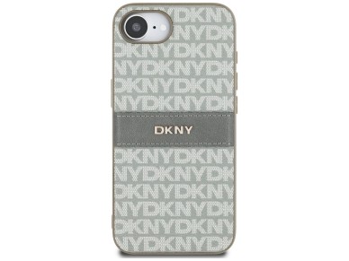 DKNY Repeat Texture Pattern with Tonal Stripe iPhone 16e Case - Beige DKNY Repeat Texture Pattern with Tonal Stripe iPhone 16e Case - Beige