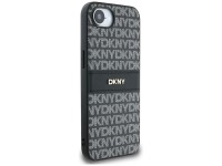 DKNY Repeat Texture Pattern with Tonal Stripe case for iPhone 16e - black DKNY Repeat Texture Pattern with Tonal Stripe case for iPhone 16e - black