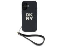 Capa para iPhone 16 com alça de pulso DKNY Stock Logo - Preta Capa para iPhone 16 com alça de pulso DKNY Stock Logo - Preta