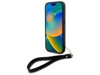 Capa para iPhone 16 com alça de pulso DKNY Stock Logo - Preta Capa para iPhone 16 com alça de pulso DKNY Stock Logo - Preta