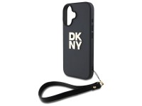 Capa para iPhone 16 com alça de pulso DKNY Stock Logo - Preta Capa para iPhone 16 com alça de pulso DKNY Stock Logo - Preta