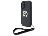 Capa para iPhone 16 com alça de pulso DKNY Stock Logo - Preta Capa para iPhone 16 com alça de pulso DKNY Stock Logo - Preta