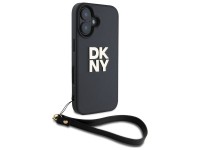 Capa para iPhone 16 com alça de pulso DKNY Stock Logo - Preta Capa para iPhone 16 com alça de pulso DKNY Stock Logo - Preta