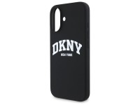 Funda DKNY de silicona blanca con logo impreso MagSafe para iPhone 16 - Negra Funda DKNY de silicona blanca con logo impreso MagSafe para iPhone 16 - Negra