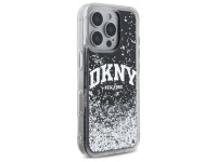 Capa rígida preta com glitter líquido e logo em arco DKNY DKHCP16XLBNAEK para iPhone 16 Pro Max de 6 Capa rígida preta com glitter líquido e logo em arco DKNY DKHCP16XLBNAEK para iPhone 16 Pro Max de 6