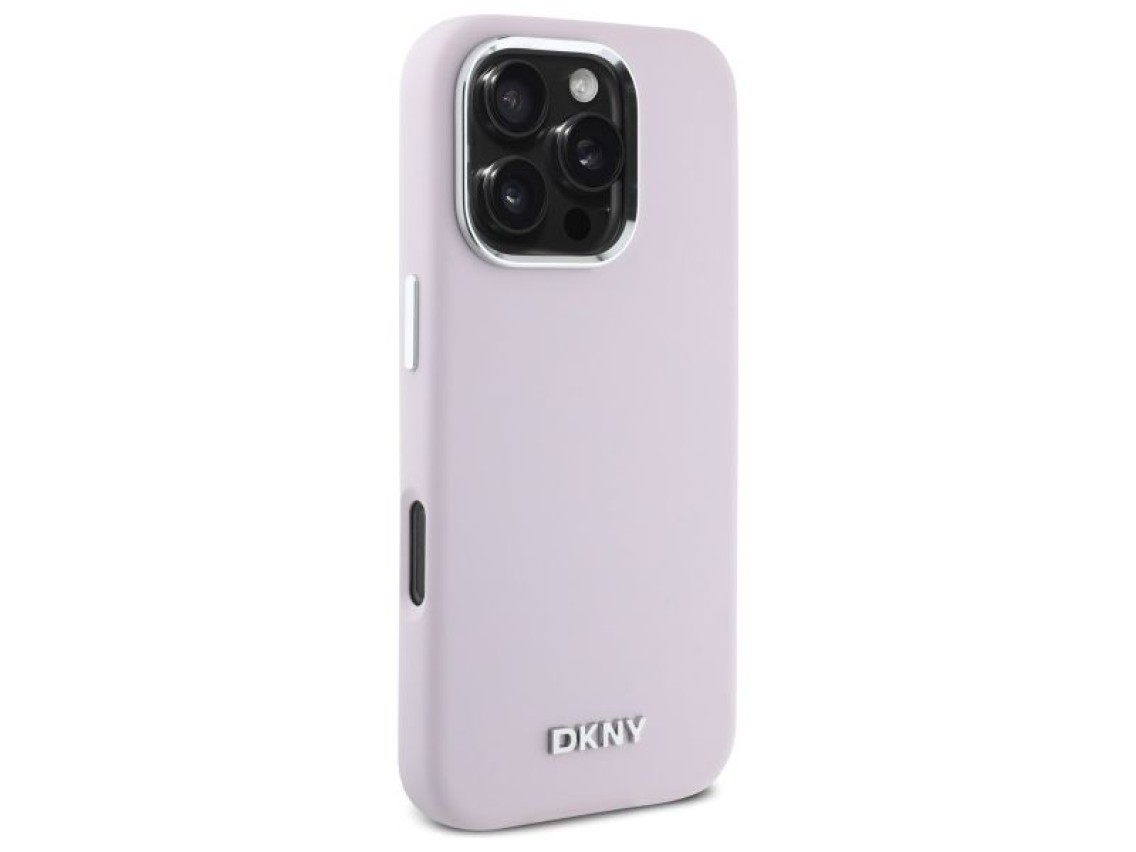 DKNY Liquid Silicone Small Metal Logo MagSafe iPhone 16 Pro Max Case - Pink