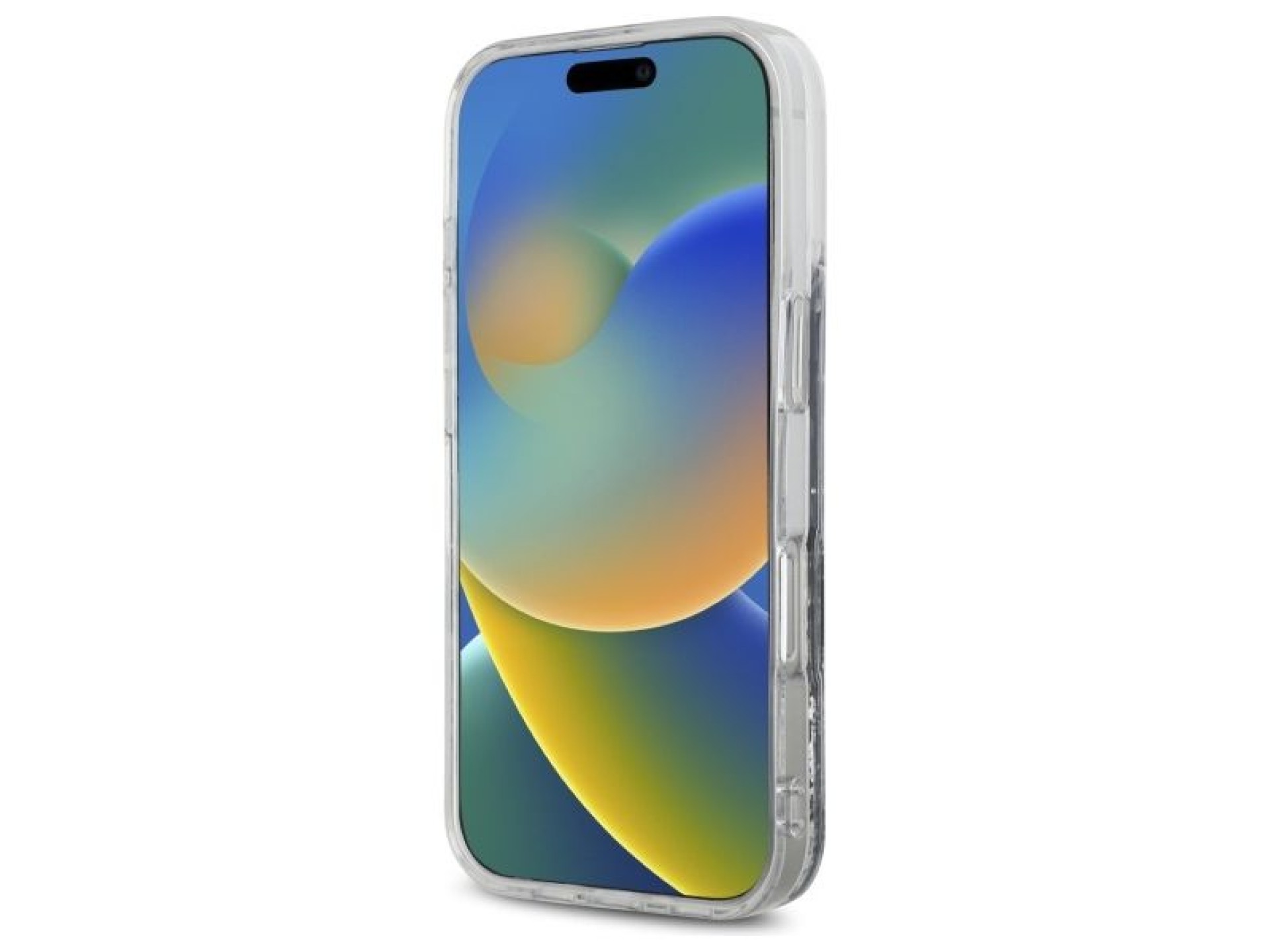 Capa rígida preta com glitter líquido e logo em arco DKNY DKHCP16XLBNAEK para iPhone 16 Pro Max de 6