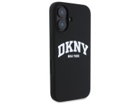 Funda DKNY de silicona blanca con logo impreso MagSafe para iPhone 16 - Negra Funda DKNY de silicona blanca con logo impreso MagSafe para iPhone 16 - Negra