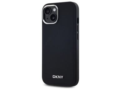 Funda DKNY con logo liso y MagSafe para iPhone 15 - Negra Funda DKNY con logo liso y MagSafe para iPhone 15 - Negra