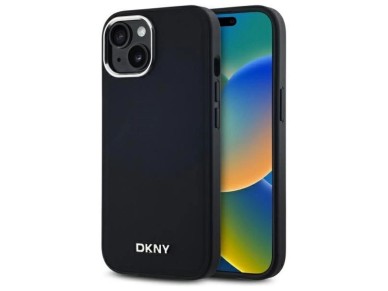 Funda DKNY con logo liso y MagSafe para iPhone 15 - Negra Funda DKNY con logo liso y MagSafe para iPhone 15 - Negra