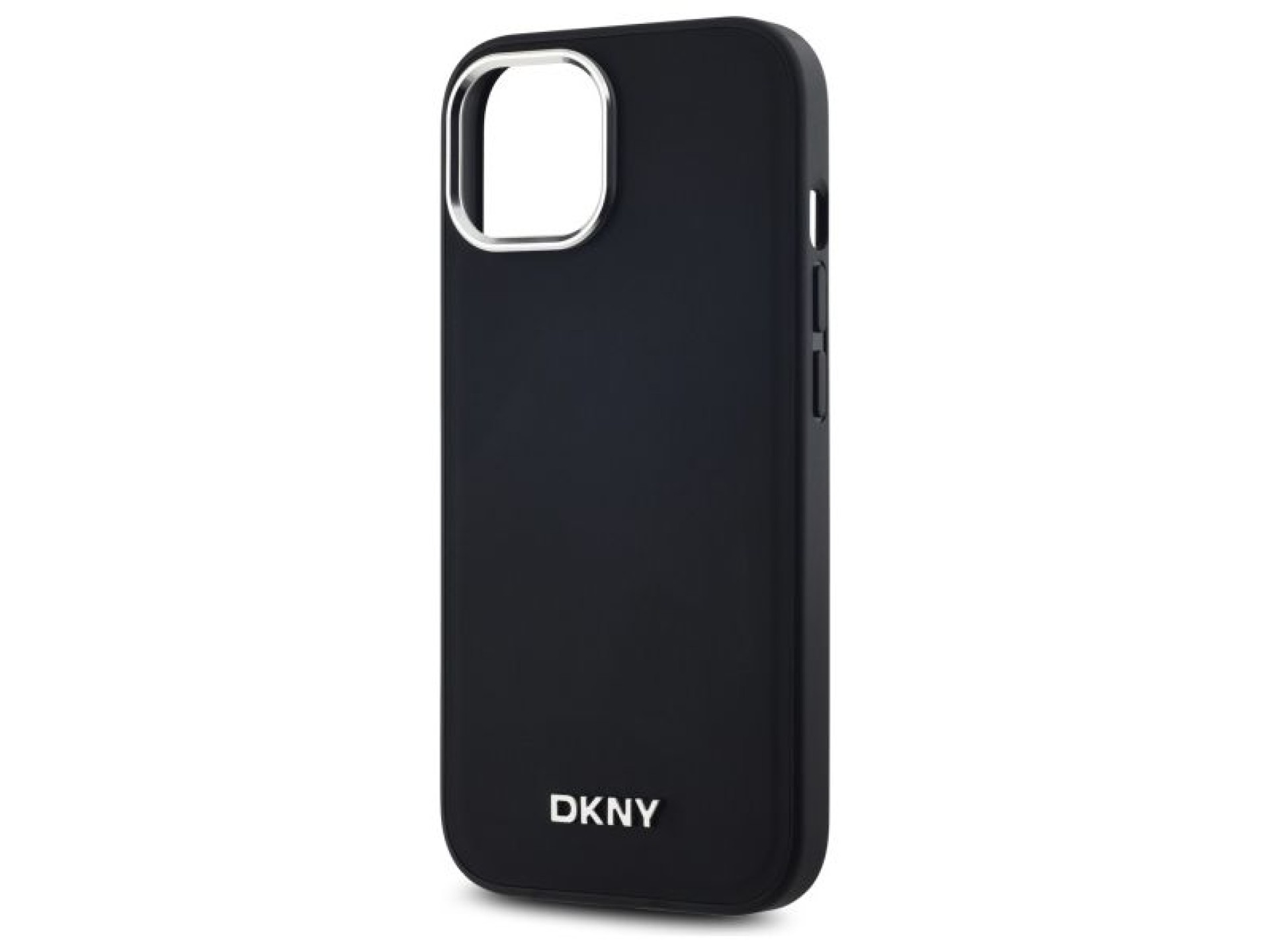 Funda DKNY con logo liso y MagSafe para iPhone 15 - Negra