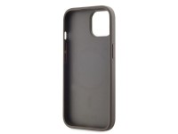 Capa DKNY para iPhone 15 em couro com estampa xadrez monocromática e MagSafe - Bege Capa DKNY para iPhone 15 em couro com estampa xadrez monocromática e MagSafe - Bege