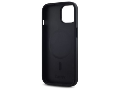 Funda DKNY con logo liso y MagSafe para iPhone 15 - Negra Funda DKNY con logo liso y MagSafe para iPhone 15 - Negra