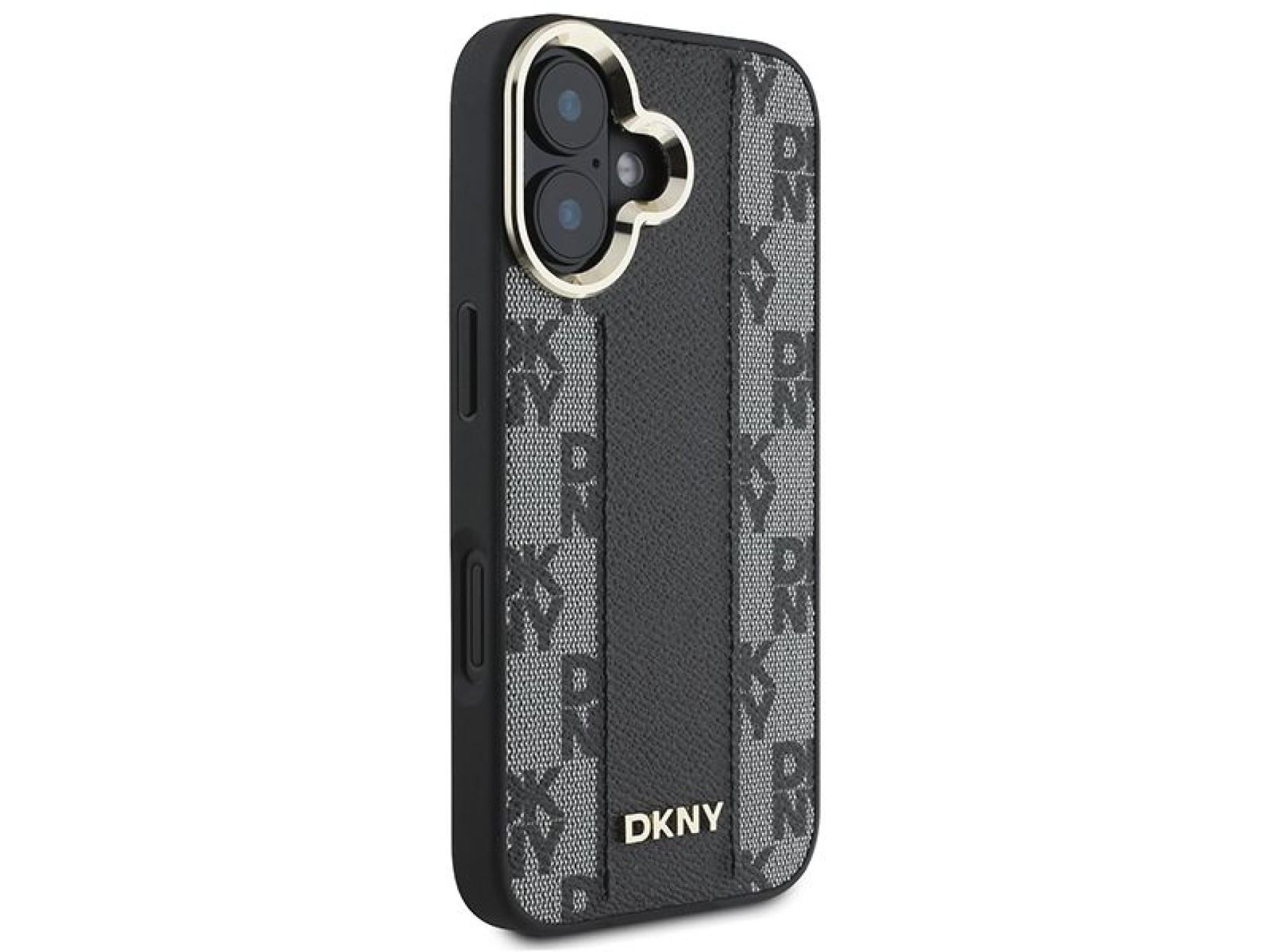 Funda DKNY MagSafe para iPhone 16 con estampado a cuadros - Negra