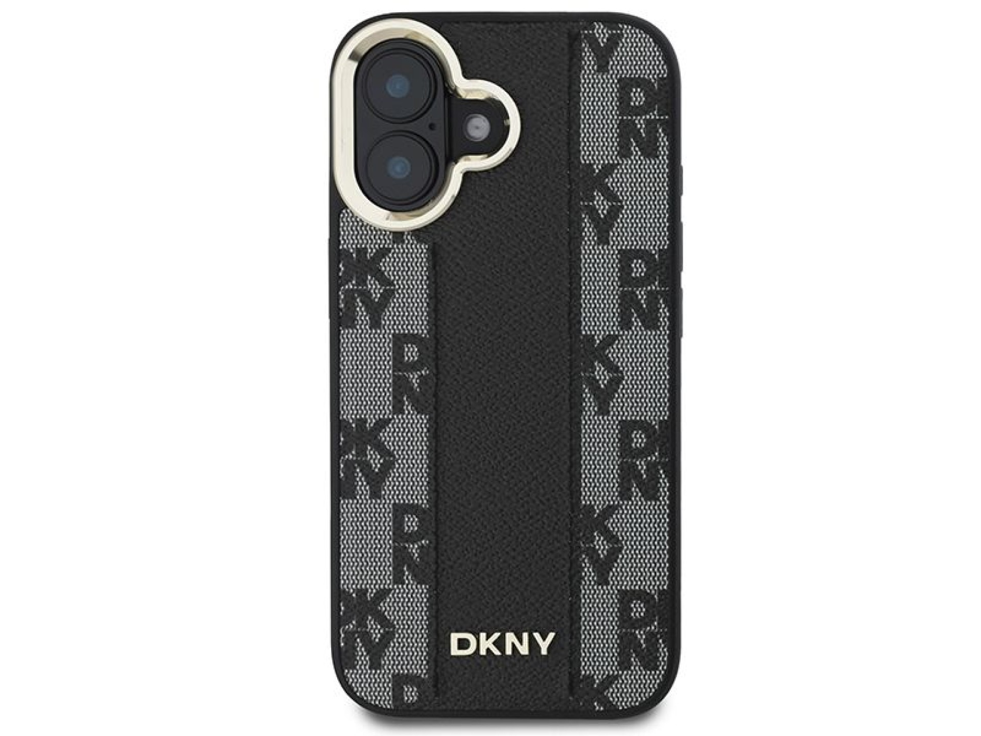 Funda DKNY MagSafe para iPhone 16 con estampado a cuadros - Negra