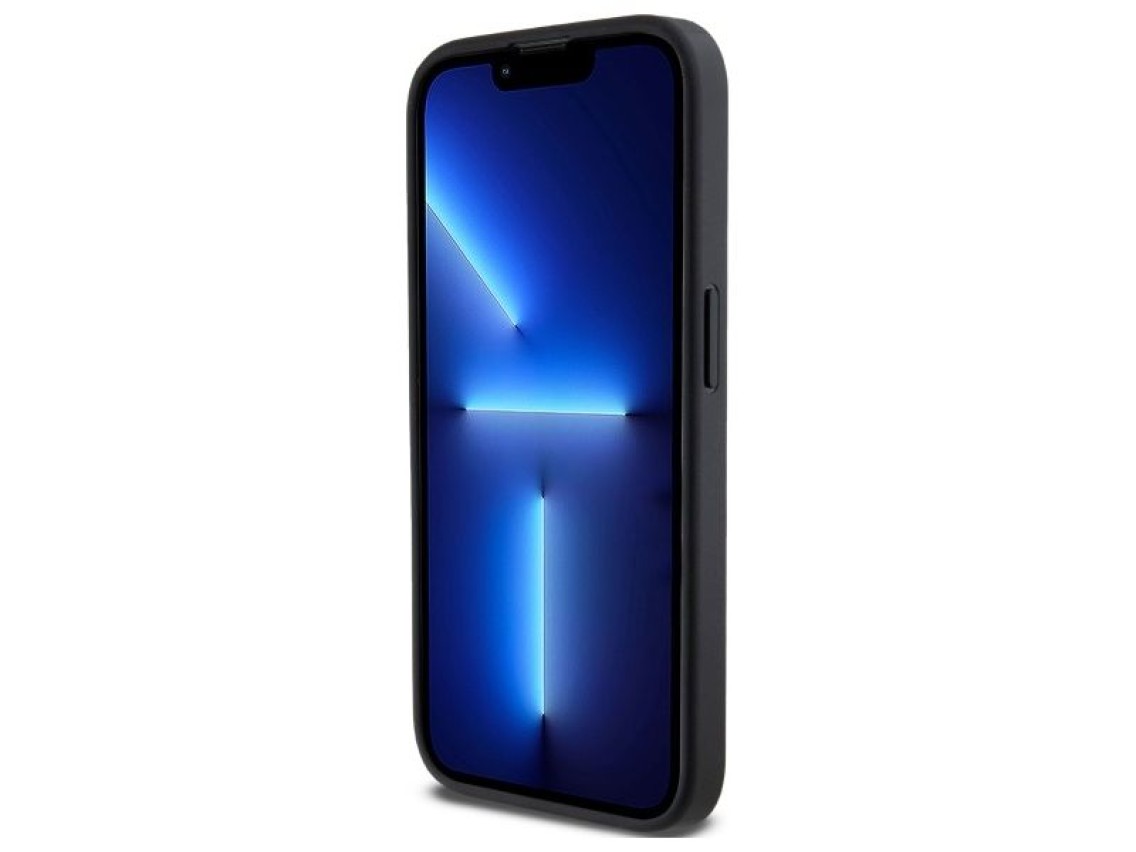 Funda DKNY con logo liso y MagSafe para iPhone 15 Pro Max - Negra