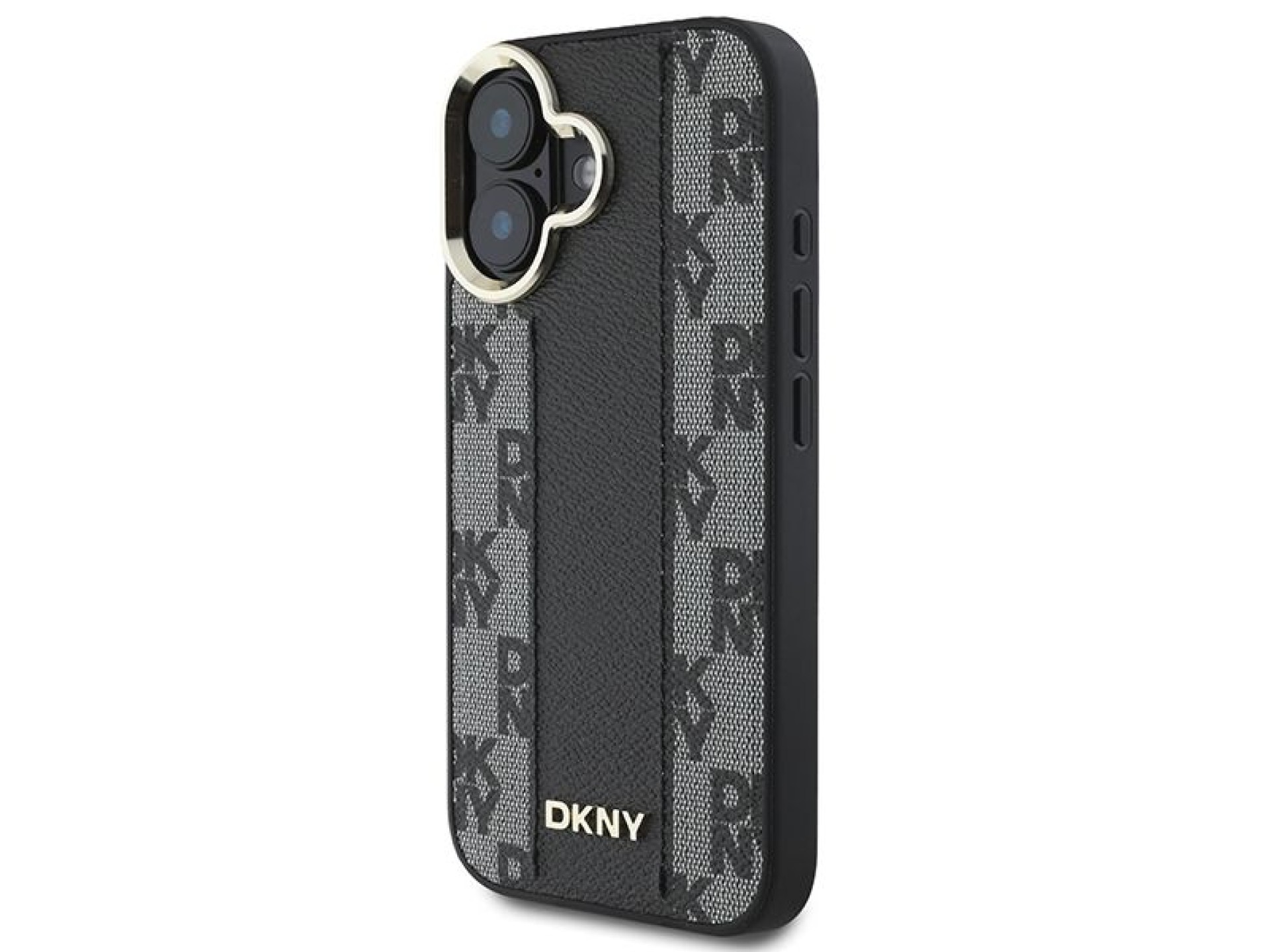 Funda DKNY MagSafe para iPhone 16 con estampado a cuadros - Negra
